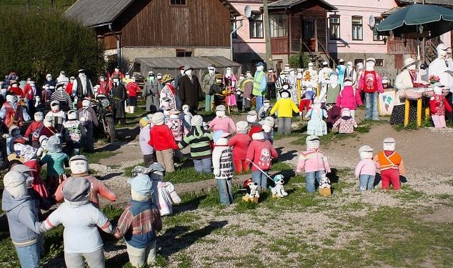 200 straw dolls in Sabile, Latvia