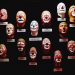 Clown masks from the Ringling Circus Museum in Florida
