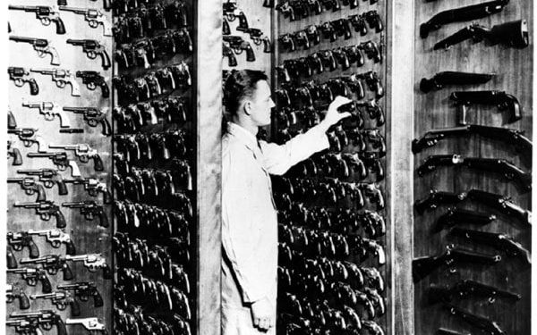 A Collection of firearms that were captured from the real Dillinger gang