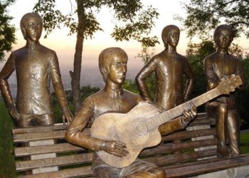 The Beatles in bronze, Almaty, Kazakhstan