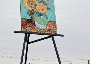 Three Sunflowers in a Vase, Kansas