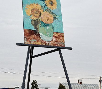 Three Sunflowers in a Vase, Kansas